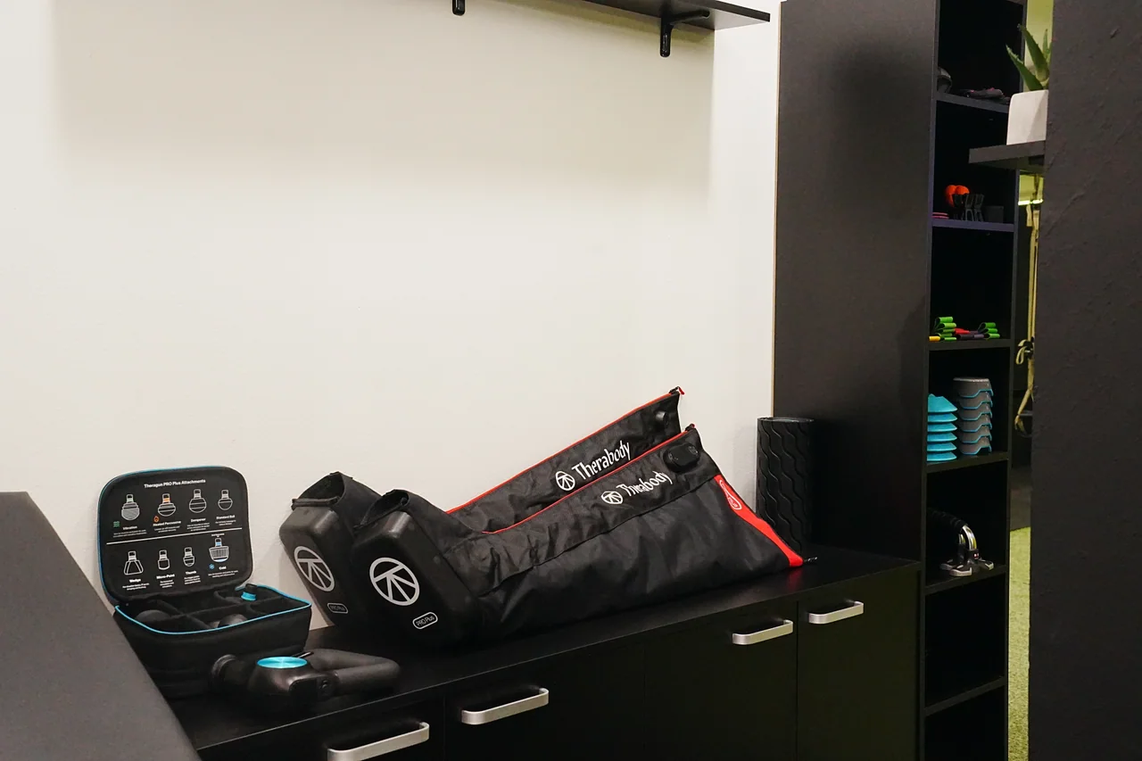 Recovery and functional-training equipment inside the Academy.